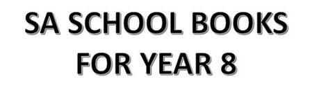 Picture for category SA School Books for Year 8