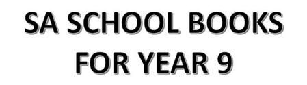 Picture for category SA School Books for Year 9