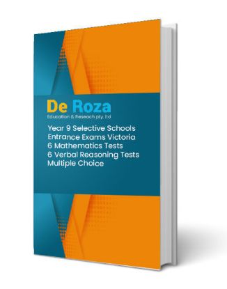 VIC Set of 6 Mathematics Reasoning Tests and 6 General Ability Verbal Tests - Yr 8 for Yr 9 Selective School Entrance